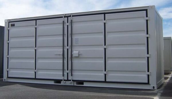 Container de stockage 20 pieds Open Side – Blanc - Image 2